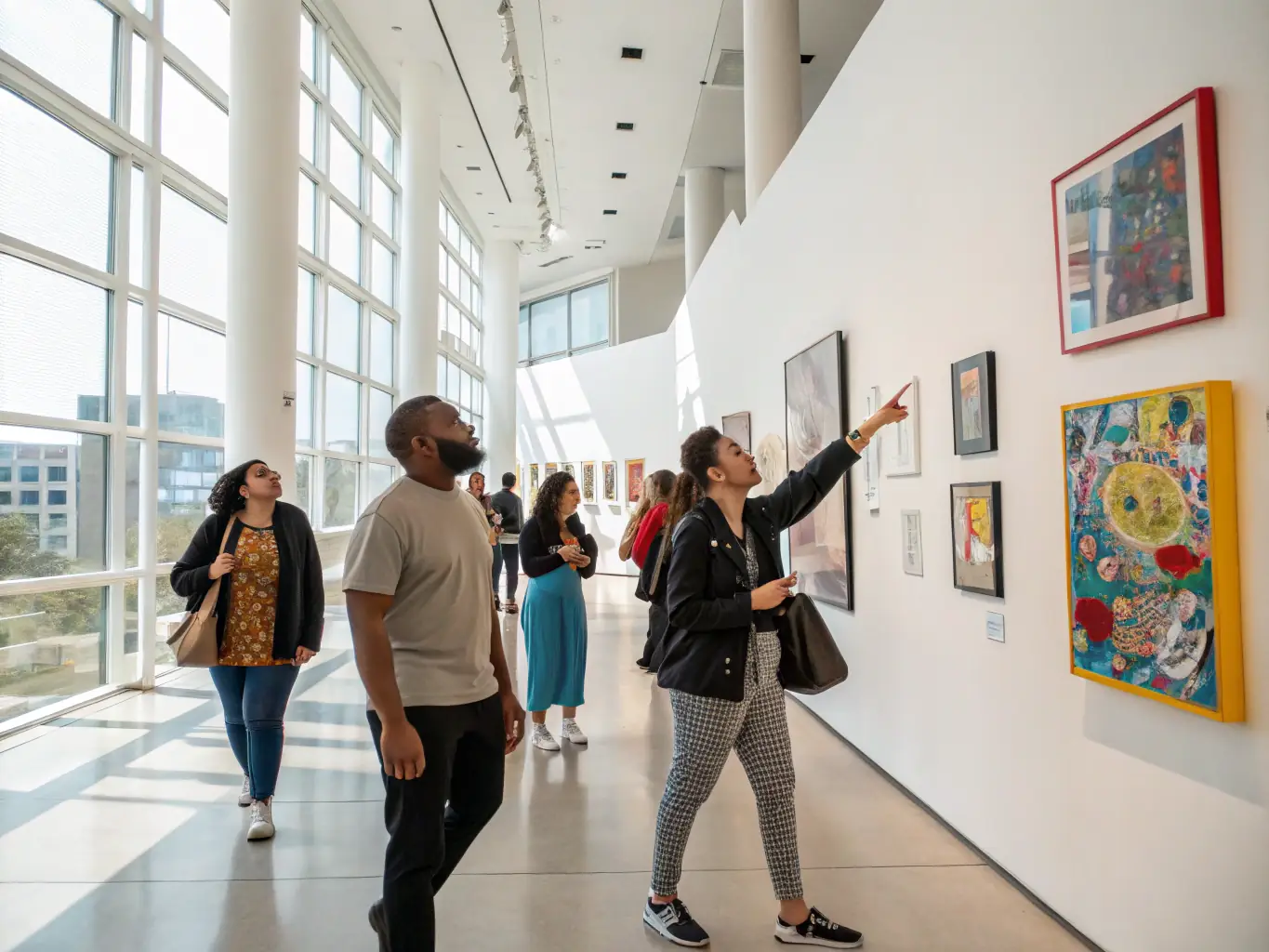 LAGORD TENNIS SQUASH members attending a local art exhibition, showcasing the organization's commitment to cultural enrichment.
